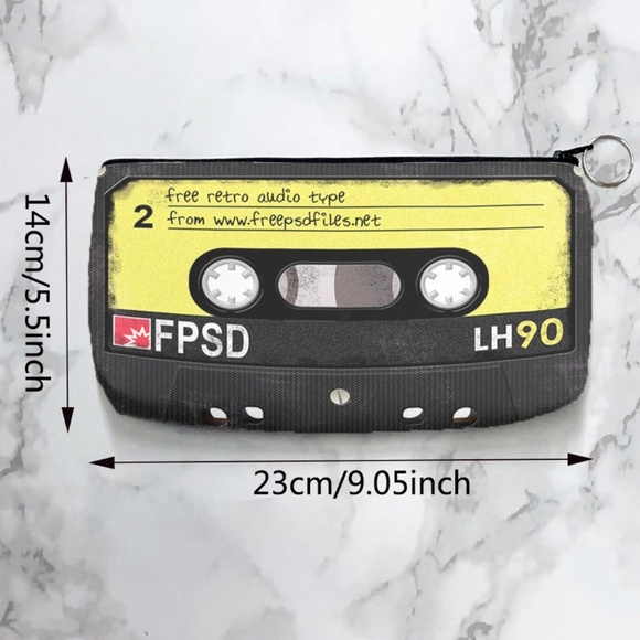 Super cool super tape, cassette shaped cosmetic make up zippered bag - Picture 5 of 5